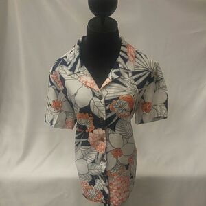 LADIES JR. CARIBBEAN JOE FLORAL PRINT BLOUSE M